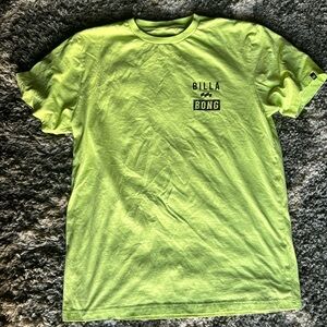 Billabong t shirt neon green size medium